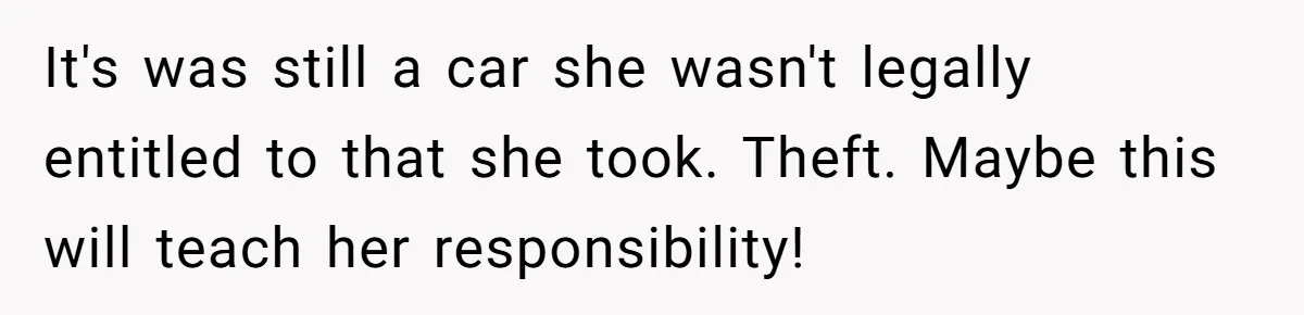 Sibling Lends Sister Car For Months Then Calls Police When She Sneaks Off With It It's was still a car she wasn't legally entitled to that she took. Theft. Maybe this will teach her responsibility!