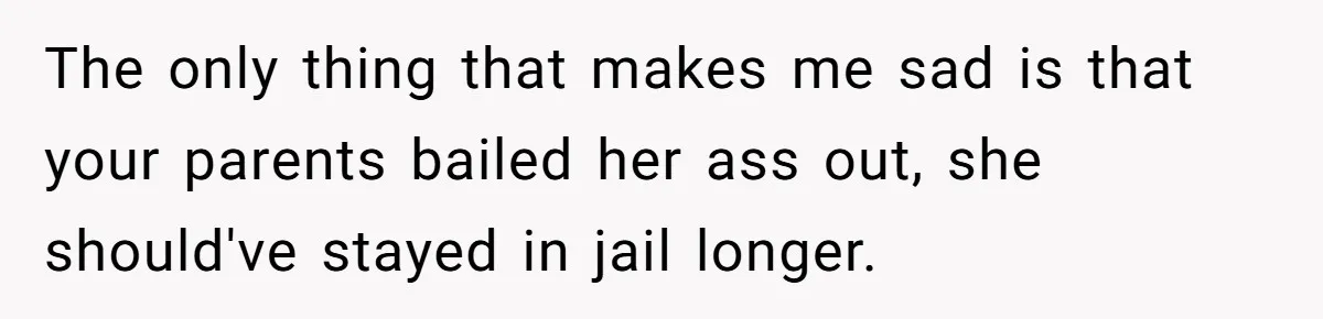 Sibling Lends Sister Car For Months Then Calls Police When She Sneaks Off With It The only thing that makes me sad is that your parents bailed her ass out, she should've stayed in jail longer.