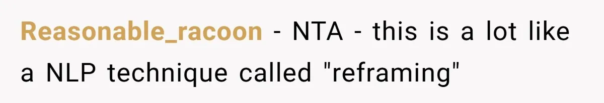 Coworker Explodes After Engineer Calls Him “Emotional,” Office Quietly Takes Her Side Reasonable_racoon − NTA - this is a lot like a NLP technique called "reframing"