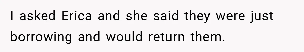 Fiancé’s Best Friend Keeps Taking His Stuff, He Finally Draws The Line And Calls The Cops I asked Erica and she said they were just borrowing and would return them.