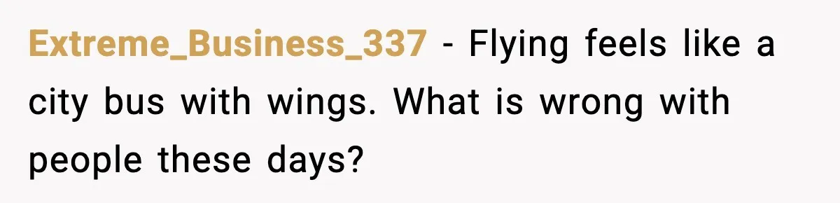 Passenger Refuses to Move and Confronts Entitled Parents Mid Flight Extreme_Business_337 - Flying feels like a city bus with wings. What is wrong with people these days?