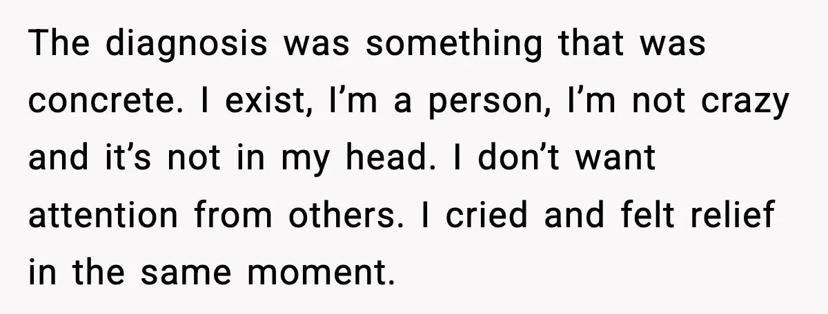 Woman Confronts Her Life After Illness While Husband Chases His Past Love The diagnosis was something that was concrete. I exist, I’m a person, I’m not crazy and it’s not in my head. I don’t want attention from others. I cried and...