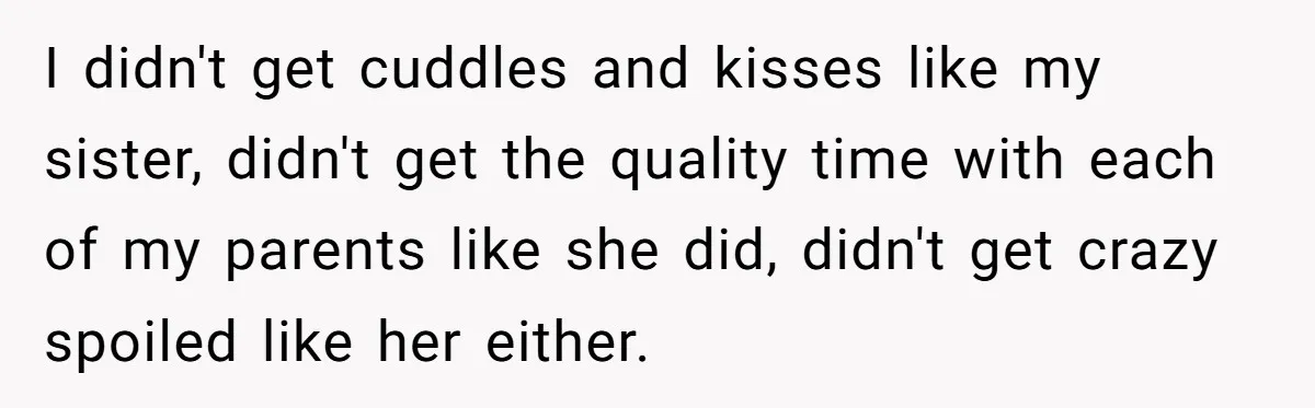 Adopted Teen Asks Parents About His Missing College Fund And Unearths Years Of Quiet Favoritism I didn't get cuddles and kisses like my sister, didn't get the quality time with each of my parents like she did, didn't get crazy spoiled like her either.