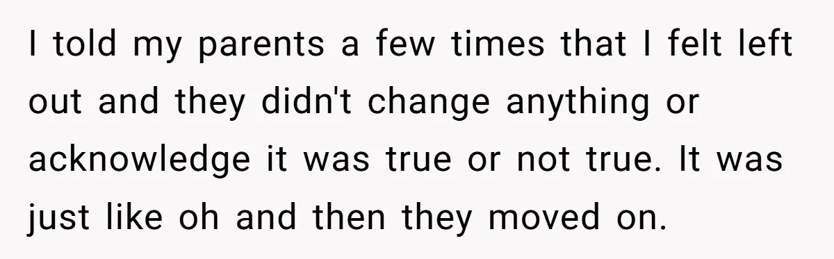 Adopted Teen Asks Parents About His Missing College Fund And Unearths Years Of Quiet Favoritism I told my parents a few times that I felt left out and they didn't change anything or acknowledge it was true or not true. It was just like oh...