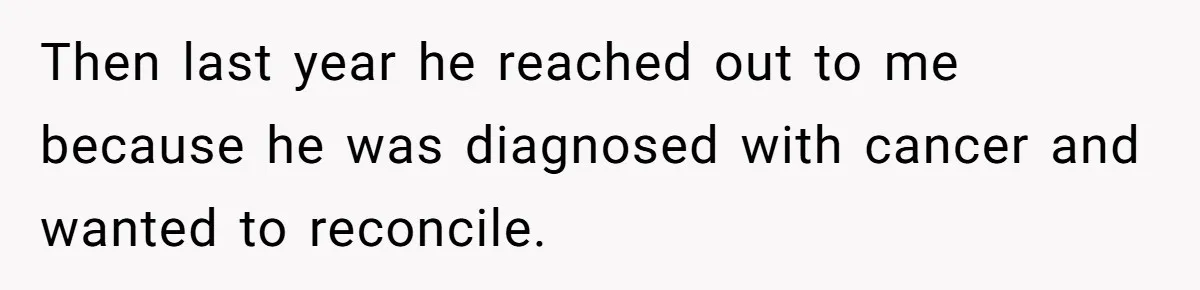 He Chose His Affair Family Over His Children - Now He Wants His Son to Support Them After He’s Gone. Then last year he reached out to me because he was diagnosed with cancer and wanted to reconcile.
