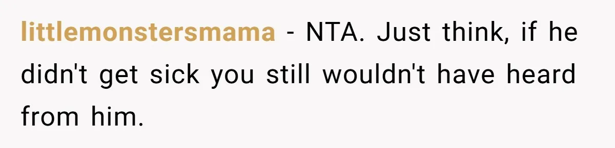 He Chose His Affair Family Over His Children - Now He Wants His Son to Support Them After He’s Gone. littlemonstersmama − NTA. Just think, if he didn't get sick you still wouldn't have heard from him.