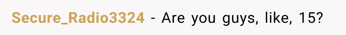 Secure_Radio3324 − Are you guys, like, 15?