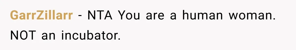 Couple Wants Brother-In-Law’s Help Having Kids, He Demands She Carry Three Extra Babies For Him First GarrZillarr − NTA You are a human woman. NOT an incubator.