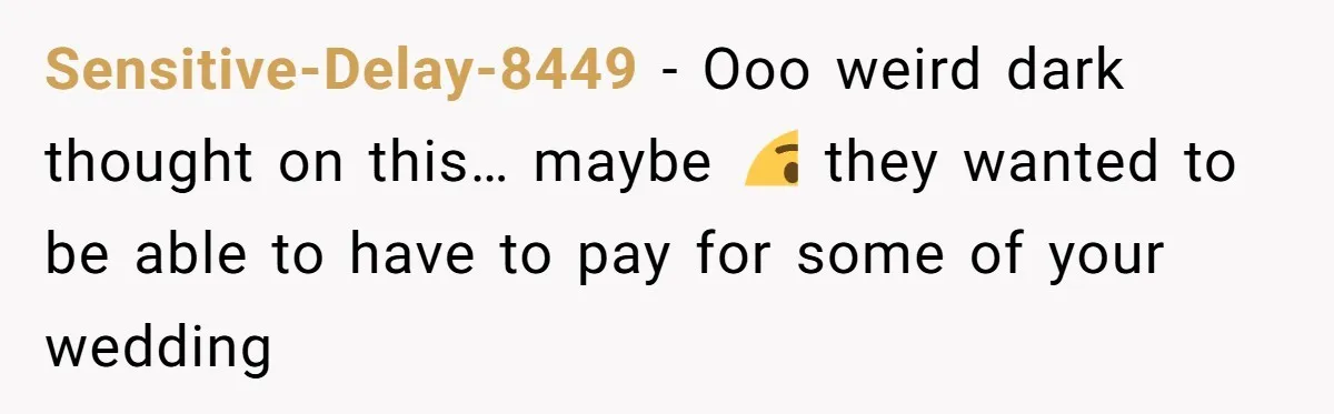 Her Family Found Out She Secretly Owned a House and a Fortune - Then Accused Her of ‘Hiding Money’ and Refused to Attend Her Wedding Sensitive-Delay-8449 − Ooo weird dark thought on this… maybe 🤔 they wanted to be able to have to pay for some of your wedding