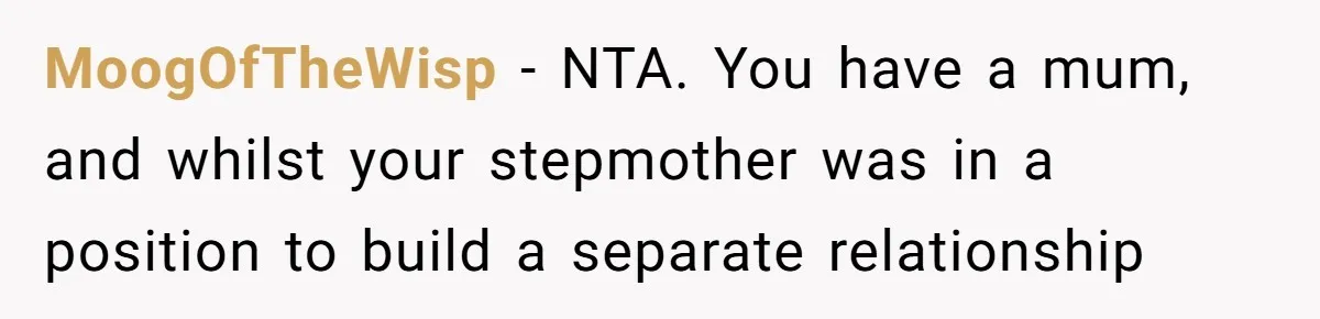 Bride Refuses To Name Stepmom “Mom Of The Bride,” Dad Says Her Real Mom Shouldn’t Be Hurt MoogOfTheWisp − NTA. You have a mum, and whilst your stepmother was in a position to build a separate relationship