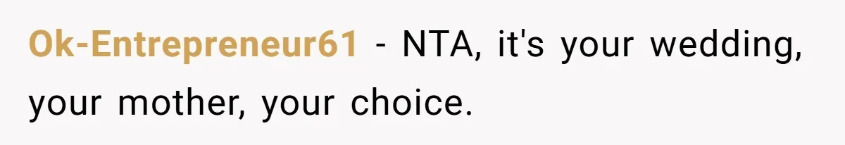 Bride Refuses To Name Stepmom “Mom Of The Bride,” Dad Says Her Real Mom Shouldn’t Be Hurt Ok-Entrepreneur61 − NTA, it's your wedding, your mother, your choice.