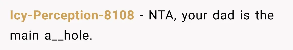 Bride Refuses To Name Stepmom “Mom Of The Bride,” Dad Says Her Real Mom Shouldn’t Be Hurt Icy-Perception-8108 − NTA, your dad is the main a__hole.