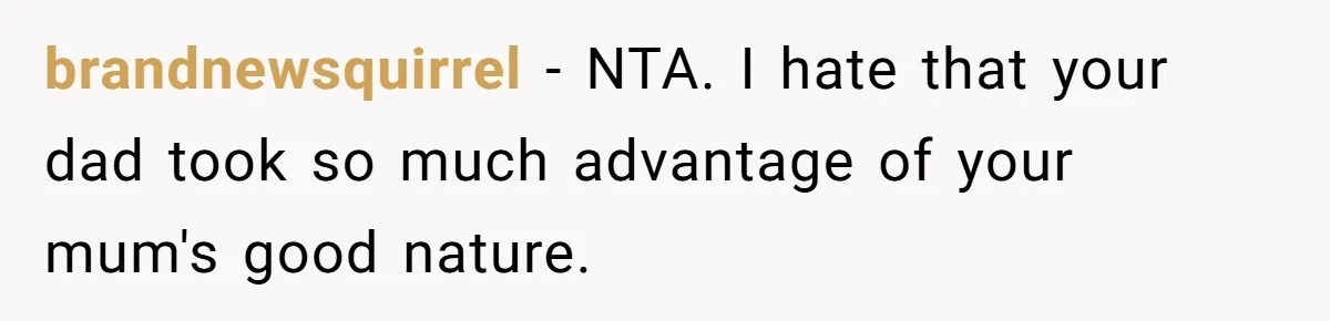 Bride Refuses To Name Stepmom “Mom Of The Bride,” Dad Says Her Real Mom Shouldn’t Be Hurt brandnewsquirrel − NTA. I hate that your dad took so much advantage of your mum's good nature.