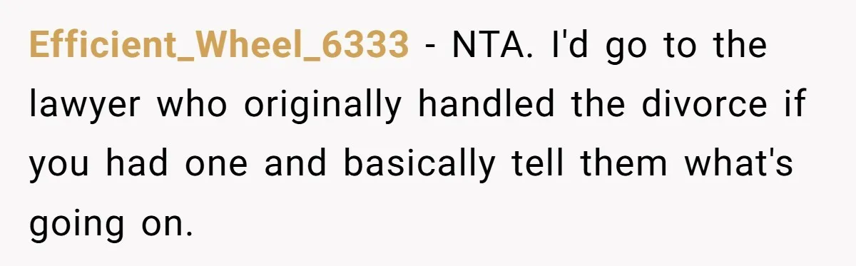Mom Stuns Her Ex With One Brutal Line After He Tries to Dump Their Disabled Daughter on Her Efficient_Wheel_6333 − NTA. I'd go to the lawyer who originally handled the divorce if you had one and basically tell them what's going on.