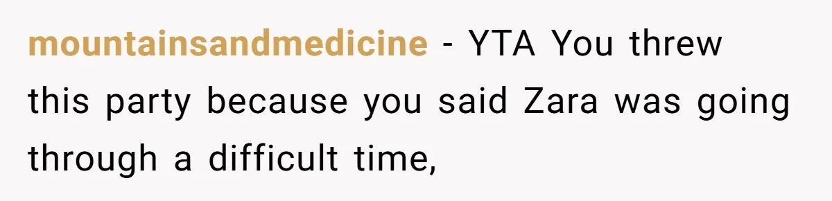 Dad Calls 23-Year-Old Daughter “A Brat” After She Cries Over Birthday Candles, Family Turns On Him mountainsandmedicine − YTA You threw this party because you said Zara was going through a difficult time,