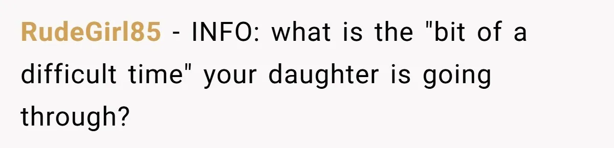 Dad Calls 23-Year-Old Daughter “A Brat” After She Cries Over Birthday Candles, Family Turns On Him RudeGirl85 − INFO: what is the "bit of a difficult time" your daughter is going through?