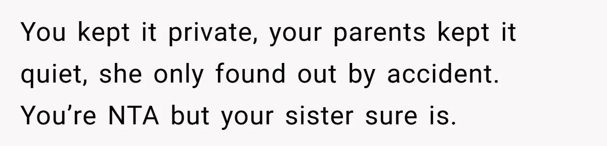 Woman Announces Pregnancy At Sister’s Wedding After Being Told To Wait, Is She Wrong For Doing It? You kept it private, your parents kept it quiet, she only found out by accident. You’re NTA but your sister sure is.