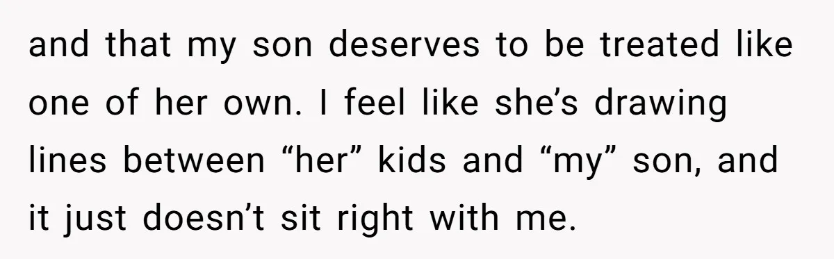 “Get Out of the Picture”: Dad Realizes His Wife Resents His 10-Year-Old Son and that my son deserves to be treated like one of her own. I feel like she’s drawing lines between “her” kids and “my” son, and it just doesn’t sit...