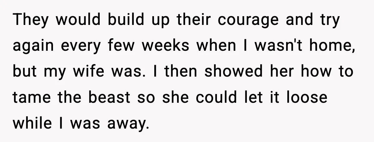Downstairs Neighbors Wouldn’t Stop Blasting Music, So He Went Full Audio Warfare They would build up their courage and try again every few weeks when I wasn't home, but my wife was. I then showed her how to tame the beast so...