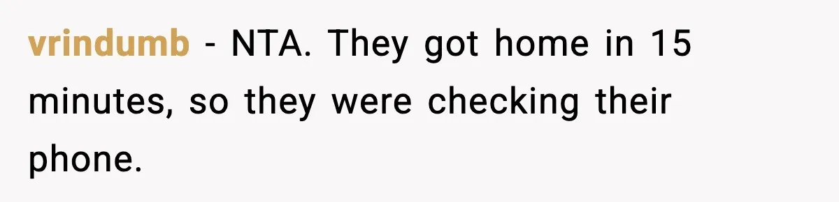 Teen Babysitter Outsmarts Negligent Parents After Midnight No-Show vrindumb - NTA. They got home in 15 minutes, so they were checking their phone.