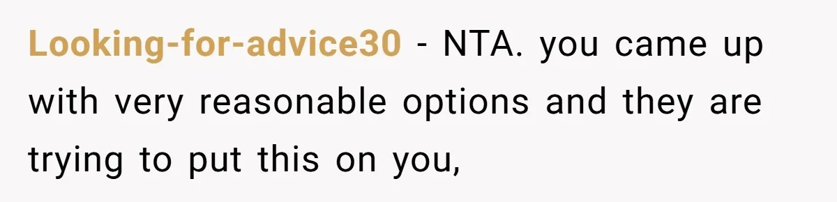Parents Expect Daughter To Become Disabled Sister’s Lifetime Guardian, She Demands Full Inheritance Looking-for-advice30 − NTA. you came up with very reasonable options and they are trying to put this on you,