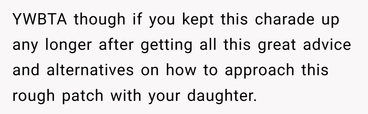 Dad Drives Furious 14-Year-Old Daughter To Cold Mom’s House After What She Says During Fight YWBTA though if you kept this charade up any longer after getting all this great advice and alternatives on how to approach this rough patch with your daughter.