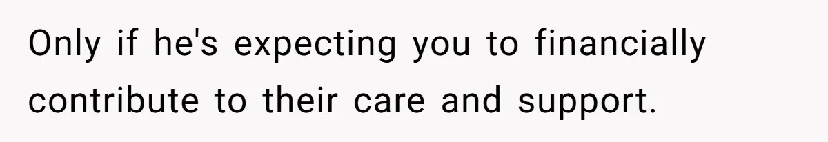Wife Threatens Divorce When Husband Demands She Raise Kids He Hid From Her Only if he's expecting you to financially contribute to their care and support.