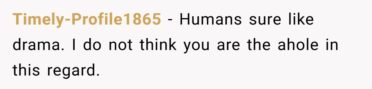 Aunt Claps As Pregnant Niece Gets Booed At Sister’s Wedding, Then Tells Her To Grow Up Timely-Profile1865 − Humans sure like drama. I do not think you are the ahole in this regard.