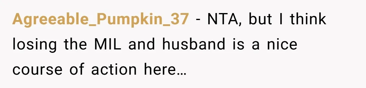 Husband Says Wife’s Miscarriage ‘Ruined His Birthday’ - She Finally Calls Him a Disgrace Agreeable_Pumpkin_37 − NTA, but I think losing the MIL and husband is a nice course of action here…