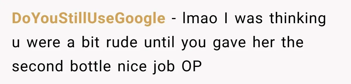 Child Returns Home For Christmas And Teaches Mom A Wholesome Lesson About Sharing Wine DoYouStillUseGoogle − lmao I was thinking u were a bit rude until you gave her the second bottle nice job OP