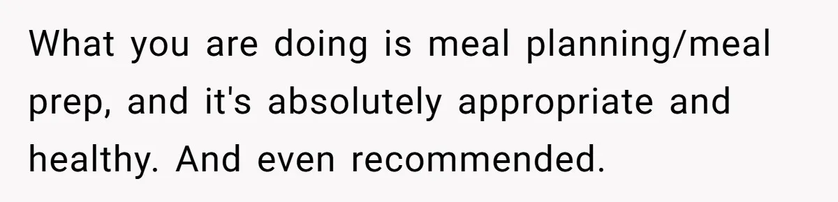 What you are doing is meal planning/meal prep, and it's absolutely appropriate and healthy. And even recommended.