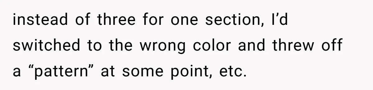 She Spent Weeks Crocheting a Blanket - Then Her Sister-in-Law Demanded She “Fix” It instead of three for one section, I’d switched to the wrong color and threw off a “pattern” at some point, etc.