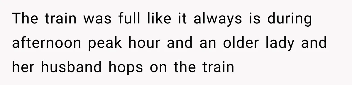 Nosy Older Woman Reads Stranger’s Private Texts On Train And Gets Brutal Four-Word Reality Check The train was full like it always is during afternoon peak hour and an older lady and her husband hops on the train