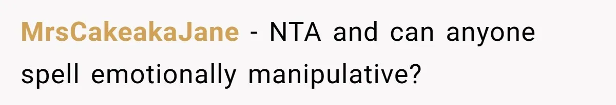 Boyfriend Refuses To Spend $700 On Girlfriend's Plane Ticket, Faces Her Ultimatum And Threat MrsCakeakaJane − NTA and can anyone spell emotionally manipulative?