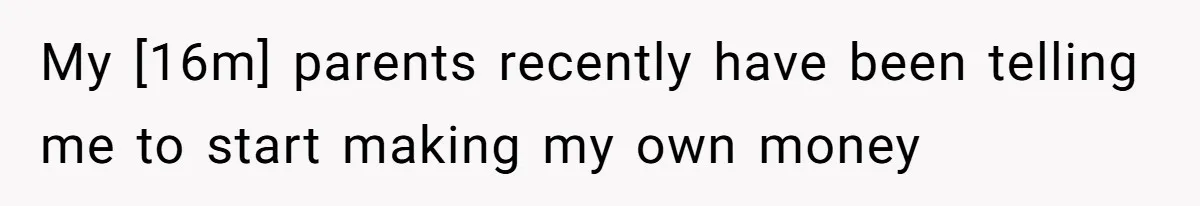 My [16m] parents recently have been telling me to start making my own money