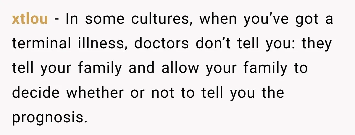 He Returned to His Dying Ex-Wife After 10 Years - And Found a Peace He Didn’t Expect xtlou − In some cultures, when you’ve got a terminal illness, doctors don’t tell you: they tell your family and allow your family to decide whether or not to tell...