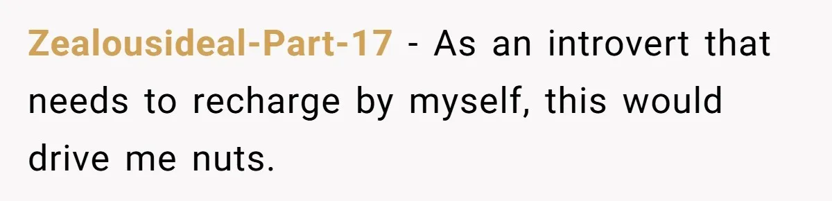 His Wife Hijacked His Entire Staycation - and Now He’s One Snap Away from Exploding Zealousideal-Part-17 − As an introvert that needs to recharge by myself, this would drive me nuts.
