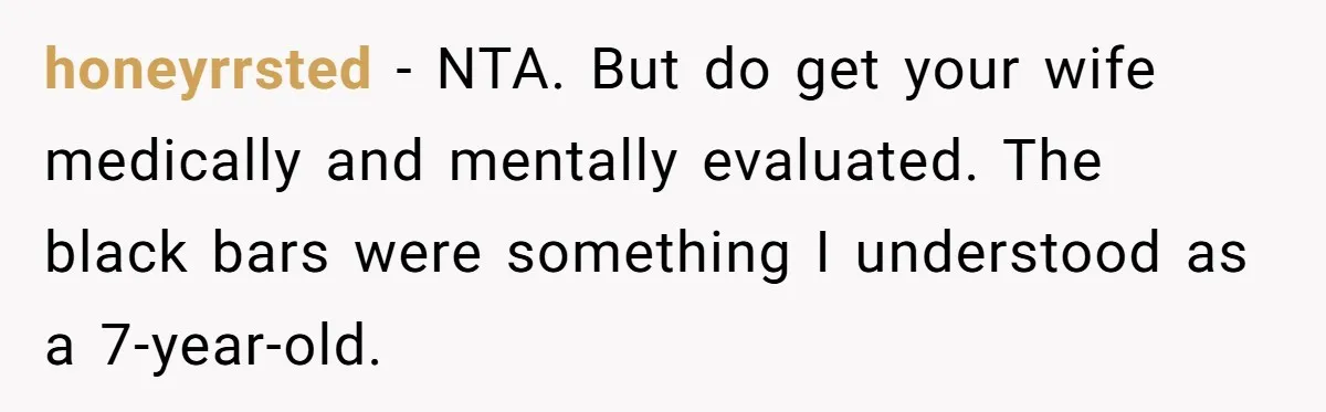 Wife Still Doesn’t Get Why Movies Have Black Bars, Husband Lets Her Look Foolish In Front Of Friends honeyrrsted − NTA. But do get your wife medically and mentally evaluated. The black bars were something I understood as a 7-year-old.