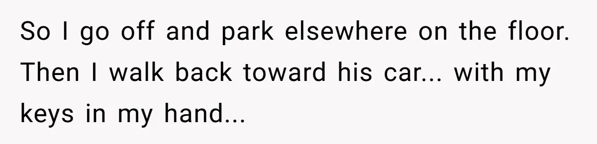 Fed-Up Woman Terrifies Cocky Camaro Driver With One Chilling Line After He Steals Her Airport Spot So I go off and park elsewhere on the floor. Then I walk back toward his car... with my keys in my hand...