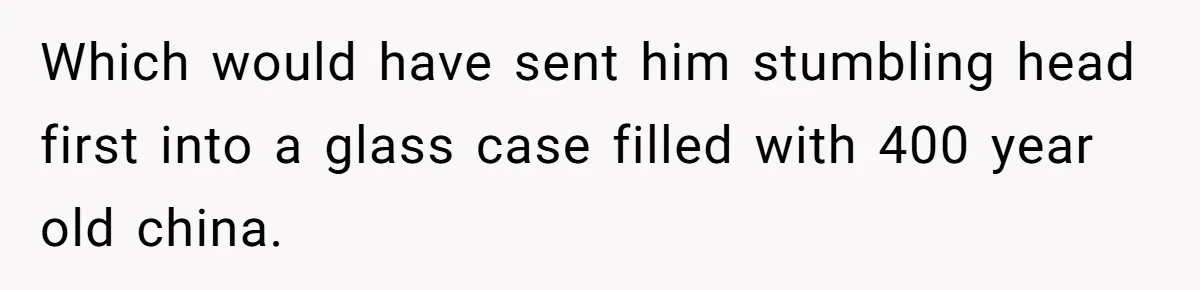 Fed-Up Woman Terrifies Cocky Camaro Driver With One Chilling Line After He Steals Her Airport Spot Which would have sent him stumbling head first into a glass case filled with 400 year old china.