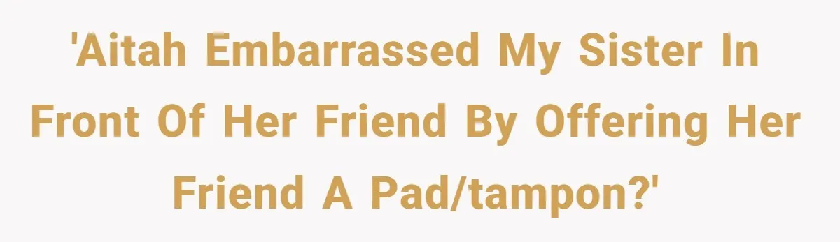 Guy Keeps Pads And Tampons For Guests, But His Sister Thinks He’s ‘Forcing Himself’ Into Women’s Issues 'AITAH embarrassed my sister in front of her friend by offering her friend a pad/tampon?'