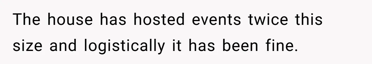 "You Can't Bring a Plus-One to Your Own House": Man Shuts Down Entitled Wedding Plans The house has hosted events twice this size and logistically it has been fine.