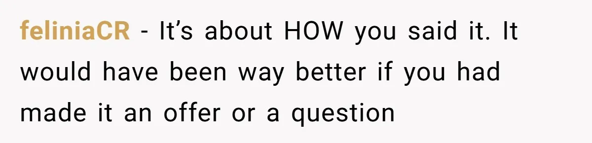 Woman Asks For Son’s House Key, Then Gets Shocked When Daughter-In-Law Says “No Contribution, No Copy” feliniaCR − It’s about HOW you said it. It would have been way better if you had made it an offer or a question