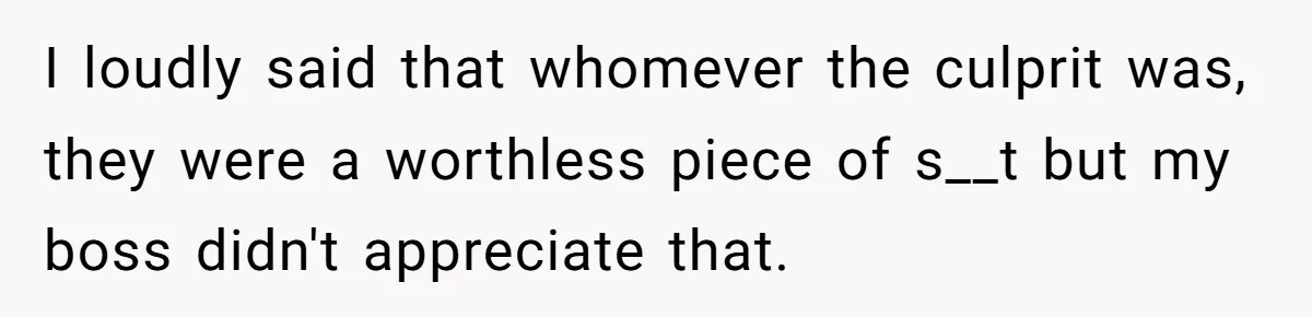 “It Was a Custom Cake!”: Employee’s Meltdown Over Stolen Food Divides The Office I loudly said that whomever the culprit was, they were a worthless piece of s__t but my boss didn't appreciate that.