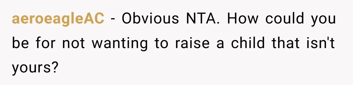 Wife Issues Ultimatum to Husband’s Mistress’s Parents: “Come Get This Baby” aeroeagleAC − Obvious NTA. How could you be for not wanting to raise a child that isn't yours?