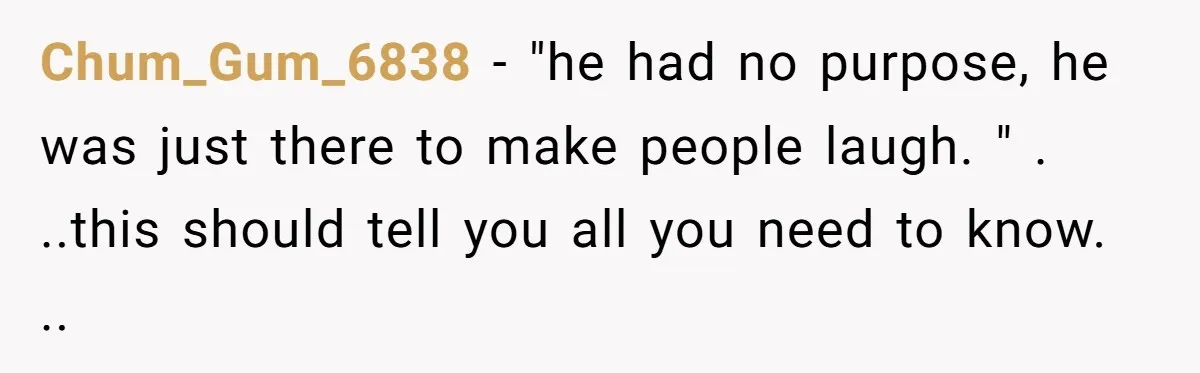 Man Dumps “Sweet” Girlfriend After She Brags About Humiliating a Special Needs Student Chum_Gum_6838 − "he had no purpose, he was just there to make people laugh. " . ..this should tell you all you need to know. ..