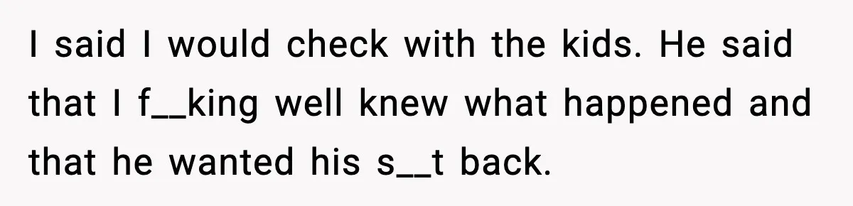Parent Lets Kids Loot Brother’s House After He Refuses To Return Missing Legos, Is She Wrong? I said I would check with the kids. He said that I f__king well knew what happened and that he wanted his s__t back.
