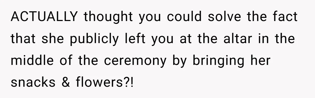 “Did You Use AI?”: Bride Walks Out Mid-Ceremony Over Robotic Vows ACTUALLY thought you could solve the fact that she publicly left you at the altar in the middle of the ceremony by bringing her snacks & flowers?!