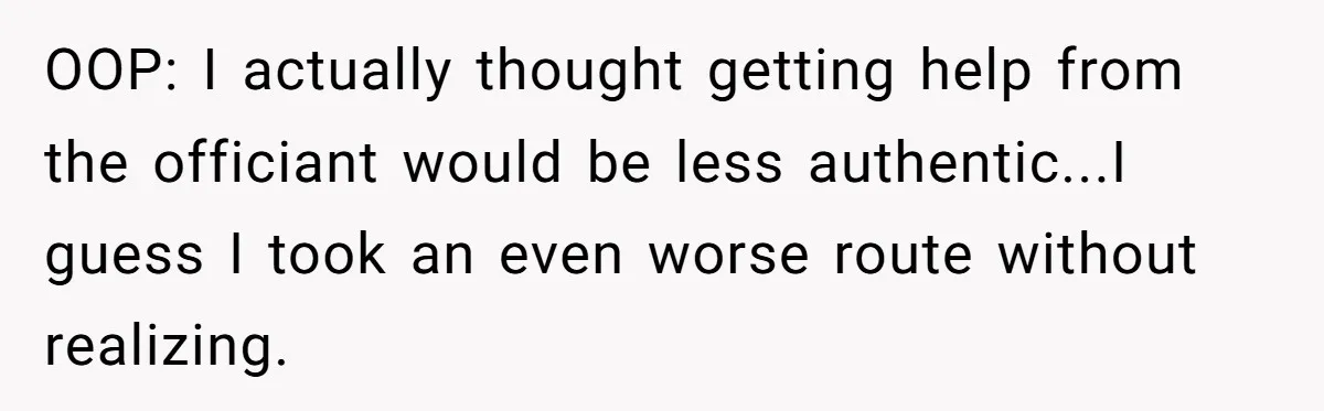 “Did You Use AI?”: Bride Walks Out Mid-Ceremony Over Robotic Vows OOP: I actually thought getting help from the officiant would be less authentic...I guess I took an even worse route without realizing.