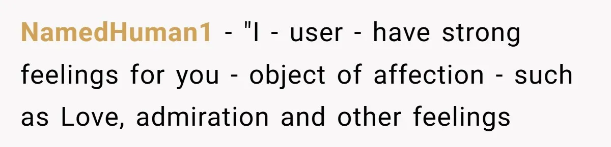 “Did You Use AI?”: Bride Walks Out Mid-Ceremony Over Robotic Vows NamedHuman1 - "I - user - have strong feelings for you - object of affection - such as Love, admiration and other feelings